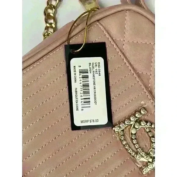 NEW! Bebe Women's Hazel Rhinestone Square Crossbody Bag NWT $78 - Picture 5 of 5